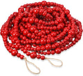 Giegxin 1 Pcs 32.8 ft 4th of July Wooden Bead Garland Patriotic Hanging Garland Farmhouse Beads Decor for Independence Day Mantel Table Party Wall Home Decorations (Red) by Giegxin