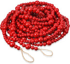 Giegxin 1 Pcs 32.8 ft 4th of July Wooden Bead Garland Patriotic Hanging Garland Farmhouse Beads Decor for Independence Day Mantel Table Party Wall Home Decorations (Red) by Giegxin