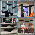 Beeveer 3 Pcs Woven Rattan Bat Wall Hanging Halloween Decor, 3D Scary Handcrafted Black Rope Bats, Rustic Natural Farmhouse Halloween Creepy Decorations for Home Fireplace Door, 9.06/7.48/5.91 Inch - Image 5
