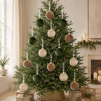 15 Pcs 3.15" Green and Brown Velvet Balls Ornaments for Christmas Tree - Image 3