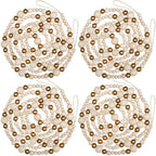 Bucherry 4 Pcs Christmas Wood Bead Garland 28.8 Feet, White, Gold by Bucherry