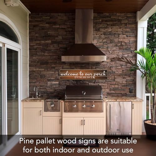 Highland Home Welcohme to our Porch Horizontal Wooden Entryway Sign - Image 7