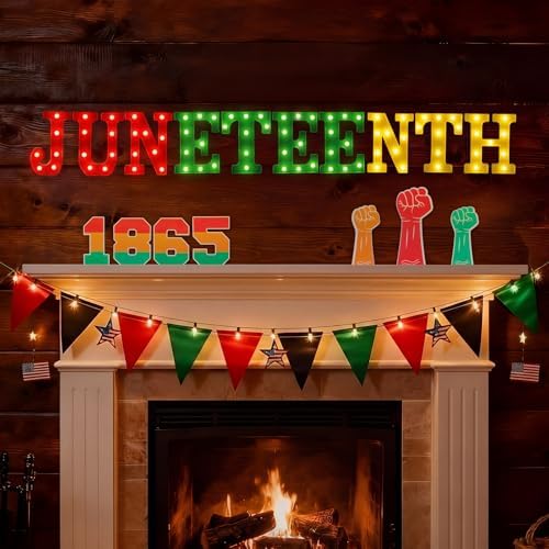 Ganeen 17 Pcs Lighted Juneteenth Table Decoration Plastic LED - Image 4