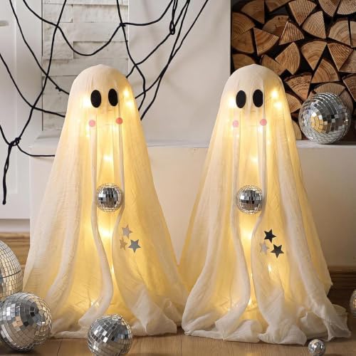 Copkim 2 Pack Halloween Decorations Indoor Lighted Ghost Disco Ghost Decor by Copkim