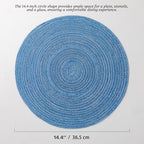 BARoyal Round Placemats Set of 12 Woven Placemats Washable Braided Table Mats for Dining Table Heat Resistant Non-Slip Circle Place Mats(Mid Blue) - Image 6