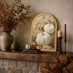 Wheatwin Arched Framed Wall Art Fall Pumpkin Wall Decor for Bedroom - Image 2