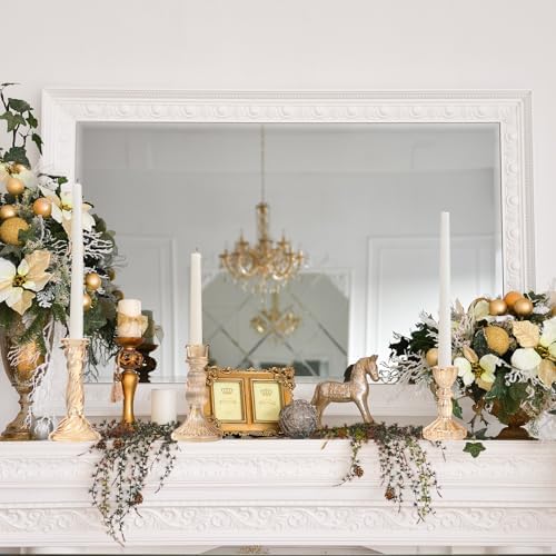 Mumufy 10 Pcs Glass Taper Crystal Candle Holders,Classic,Gold - Image 5