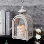 TRIROCKS Memorial Lantern 11'' High Walk Beside Us Remembrance Lantern With Automatic Timer LED Candle And Love Pattern Bereavement Sympathy Gifts For Funeral Memorial Service Loss of Loved One (Grey) - Image 4