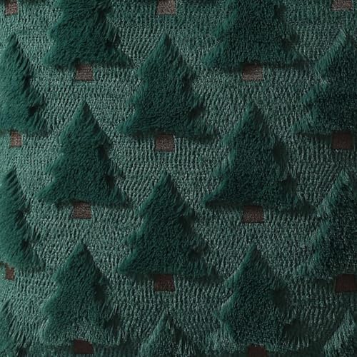 Christmas Throw Pillow Covers 16x16 inch Set of 4, Green Xmas Tree Holiday Winter Living Room Soft Fluffy Plush Faux Fur Wool Decorations for Sofa Couch Bed - Image 2