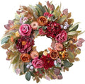 WANNA-CUL 24 Inch Fall Floral Front Door Wreath Farmhouse Harvest Decor by WANNA-CUL