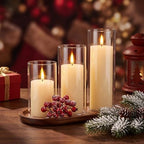 Shihanee 36 Pillar Candles,3'' X 5.9", 7.9", 9.8",Clear,Ivory - Image 5