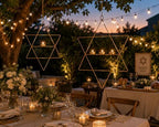 S/2 Star of David Magen Hanging Candle Holder Set Gold Metal Hanukkah Wall Decor with Tealight Holders Jewish Home Decor Party Holiday Decorations 24” & 17” - Image 5