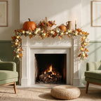 Fall Garland with Lights for Mantel, 6FT Realistic Fall Decor - Image 2