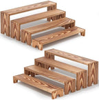 14 Inch Large Wooden Tiered Riser Display Stands, 2 Set Stackable Wooden Cupcake Stand Dessert Table Display Set,Tiered Shelf Organizer,Display Stands Shelf,Vendor Booth Display Items for Vendor Events by Unknown