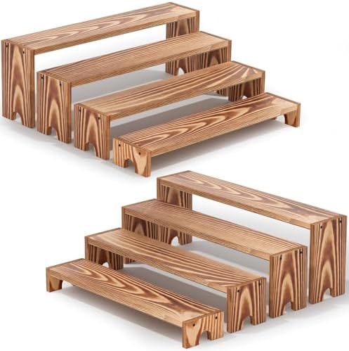 14 Inch Large Wooden Tiered Riser Display Stands, 2 Set Stackable Wooden Cupcake Stand Dessert Table Display Set,Tiered Shelf Organizer,Display Stands Shelf,Vendor Booth Display Items for Vendor Events by Unknown