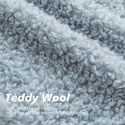 Foindtower Decorative Fuzzy Faux Fur Throw Pillow Covers 22x22 Misty Blue - Image 2