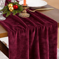 4 Pack Burgundy Red Velvet Table Runner Cloth Fall Wedding Party Decor by Socomi