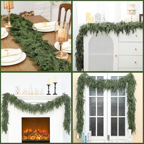 Jutom 1 Pcs 9 ft Artificial Cedar Garland for Christmas - Image 7