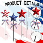 Amyhill 3 Pcs 4th of July Outdoor Decor Patriotic Star Metal Garden Stakes Memorial Day Welcome Yard Signs Red White Blue Decorations Garden Stakes for 250th Anniversary Patio Lawn Walkway Outside - Image 3