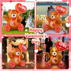 LETIME 4FT Valentines Day Inflatable Outdoor Decorations Bear LED Lighted - Image 2