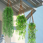 Daifunli 24 Pcs Artificial Hanging Plants Fake Hanging Ferns Plastic Fake Plants for Wall Room Garden Garland Indoor Outdoor Decor No Basket (Eucalyptus,Mandala,String of Pearls,Pea) - Image 6