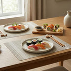 Restaurantware French Countryside 16 x 12 Inch Dining Table Placemats Set Of 6 Heat-Tolerant Kitchen Table Mats - Eggshell Stripe No Stain Khaki Vinyl Woven Rectangle Placemats Easy To Clean - Image 3