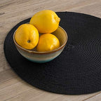 Now Designs Disko Round Placemats, Black, Set of 4 - Image 2