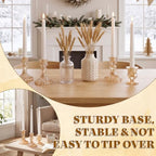 Mumufy 12-piece Amber Glass Candle Holders with Flameless Taper Candles - Image 5