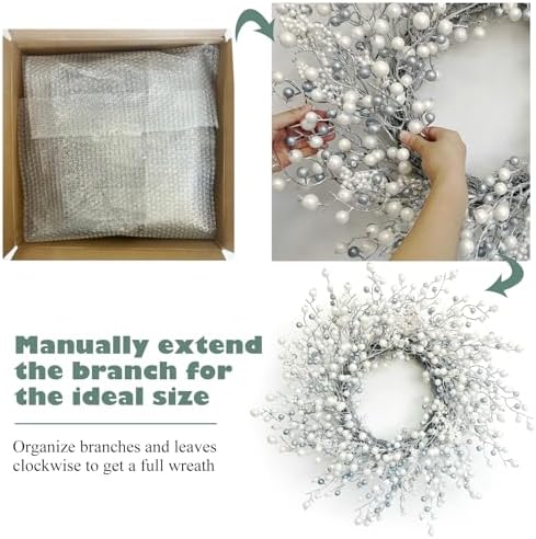 Winter Front Door Wreath 24 Inch Winter Berry - Image 3