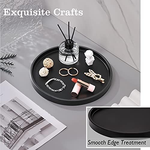 Emibele Vanity Tray, Black Round Trays for Bathroom Bedroom Countertop - Image 4