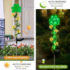 ST Patrick's Day Decorations Outdoor,2 Pack Shamrock Solar Light Yard Stake - Image 4