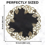 Decozen Set of 8 Doilies for Table, Lace Doilies - Rustic, Crochet, Farmhouse, Kitchen, Dining Table Centerpiece Decor - Round Christmas Placemats - 15 inch Gold Black, The Tarantino Collection - Image 7