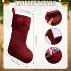 12 Pcs Christmas Stocking 18" Plush,Burgundy - Image 2