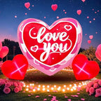 KOOY 6FT Long Mothers Day Inflatables Outdoor Decorations Heart Inflatable with Light for Valentine's Day Gift Engagement Wedding Anniversary Romantic Party Yard Décor by KOOY