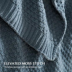 EVERGRACEHOME Chunky Chenille Knit Throw Blanket, 108x92, Stormy Blue - Image 2