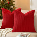 Mecatny Corduroy Throw Pillow Covers 26x26 Set of 2 Christmas Red by Mecatny
