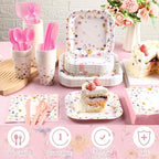 350 Pcs Wildflower Paper Plates and Napkins Set Disposable Serve 50 - Image 3