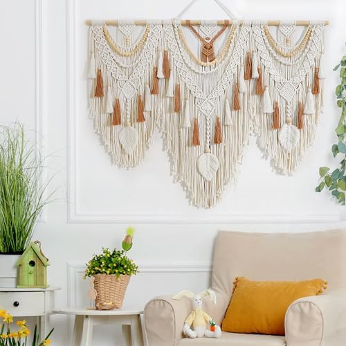Large Macrame Wall Hanging Boho Woven Tapestry Chic Home Art Wall Decor - Image 4