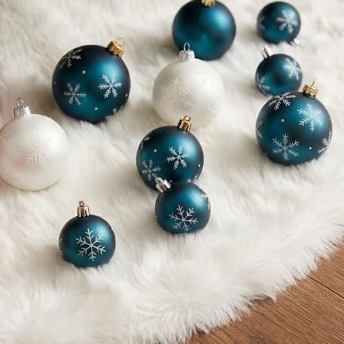 CHICHIC 36 inch Christmas Tree Skirt Faux Fur Xmas Tree Skirt Christmas Decorations Holiday Tree Ornaments Tree Decoration for Christmas Home Decorations, Xmas Party Holiday Decorations, Snow White - Image 5