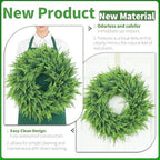 24'' Artificial Fern Wreath for Front Door, Large Greenery Wreath for Outdoor Indoor Wall, Porch, Farmhouse, and Home Décor – Spring Summer All Seasons (1, 24 Inch) - Image 2