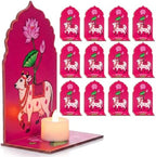 DoubleFill 12 Pack Indian Decorations for Pooja Candle Holder, Kamdhenu Cow - Image 7