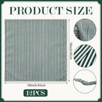 Mindsoft Set of 12 Christmas Green Striped Linen Cotton Napkin 18" x 18" - Image 2