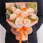 Lovenfold Flowers for Delivery Birthday Flowers Gift for Her,Preserved Flowers Bouquet 9 Roses Bouquet,Birthday Gifts for Women Mom Grandma(9 Champagne Roses) - Image 5
