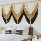Macrame Wall Hanging Brown Tassel Knotting Fiber Art Boho Decor 47" W*25" L by IOWER