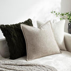 DEZENE Pack of 2 Tan Decorative Throw Pillow Covers 22x22 Cozy Soft Chenille Accent Vintage Square Couch Pillow Covers for Home Decor Bed Sofa Living Room - Image 4