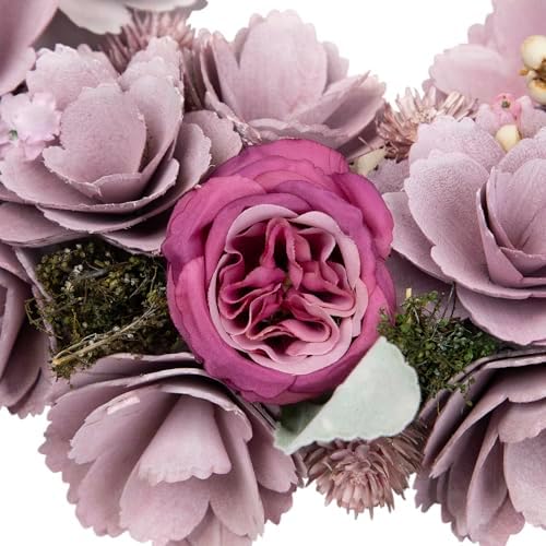 Northlight Wooden Floral Artificial Spring Wreath Dried Foliage 13.5" - Image 6