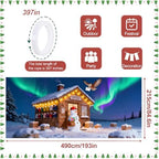 Christmas Garage Door Banner 7x16FT Snowman Post Office & Aurora Scene, Winter Garage Cover for Outdoor Holiday Decorations - Image 4