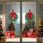 ATDAWN 3 Pack Mini Christmas Wreath, Lighted Christmas Front Door Wreath, Xmas Wreath for Holiday Christmas Party Decorations (Red Bow) - Image 7