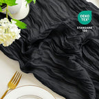 Sioloc Black Cheesecloth Table Runner Fall Autumn Decor for Home 10ft Table Cloth for Wedding Birthday Party Halloween Thanksgiving Decorations - Image 2