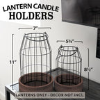 Rustic Farmhouse Lantern Decor Set of 2 - Stylish Decorative Lanterns - Image 5